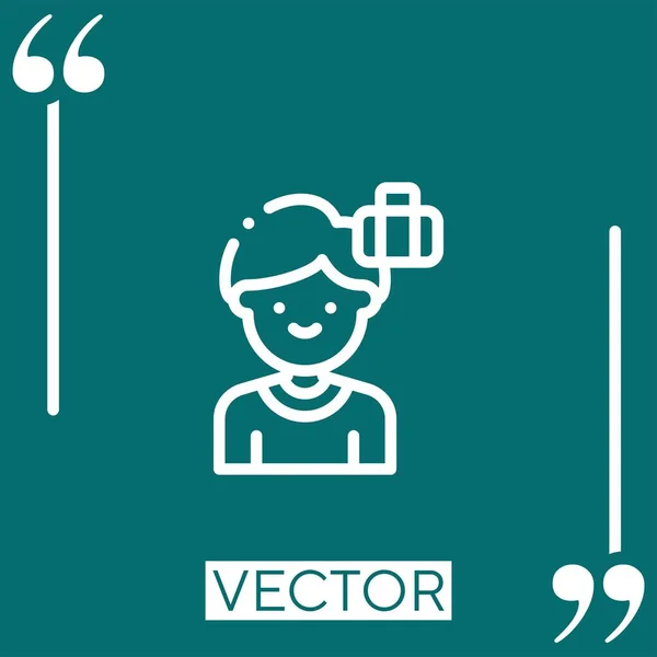 Businessman Vector Icon Linear Icon Editable Stroked Line — Stock Vector