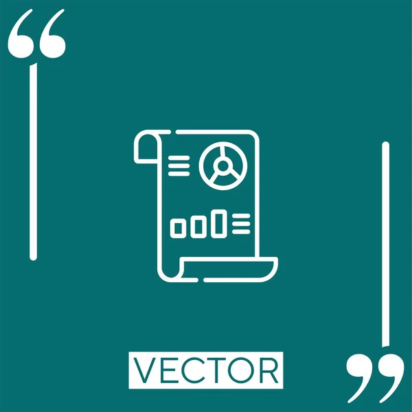 Business Report Vector Icon Icono Lineal Línea Acariciada Editable — Vector de stock