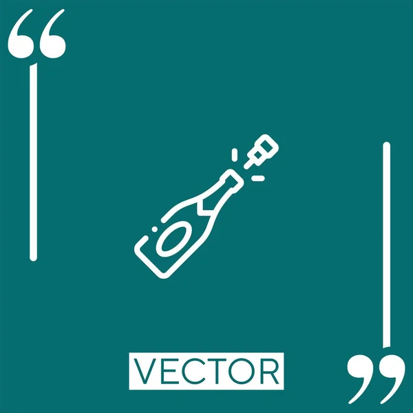 Ícone Vetorial Champanhe Ícone Linear Linha Encadeada Editável — Vetor de Stock