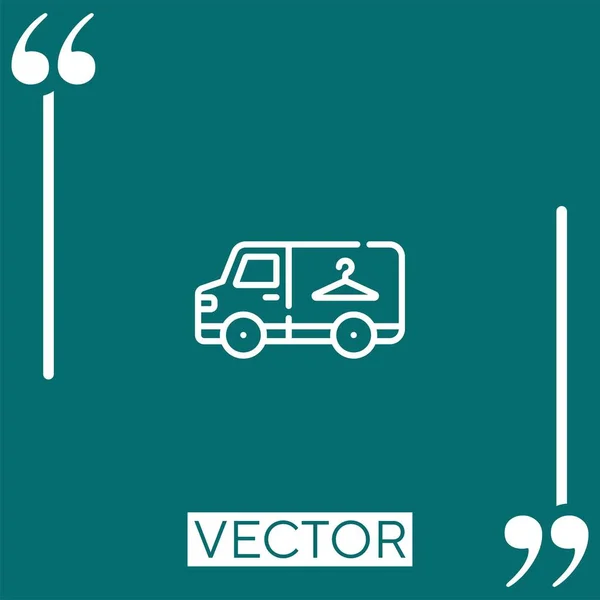 Delivery Truck Vector Icon Linear Icon Editable Stroked Line — Stock Vector