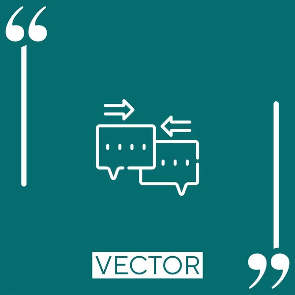 Icono Del Vector Diálogo Icono Lineal Línea Acariciada Editable — Vector de stock