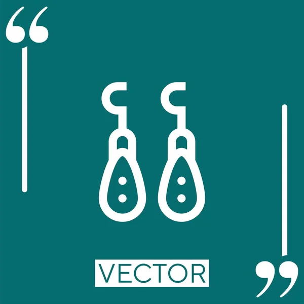 Brincos Ícone Vetor Ícone Linear Linha Encadeada Editável — Vetor de Stock