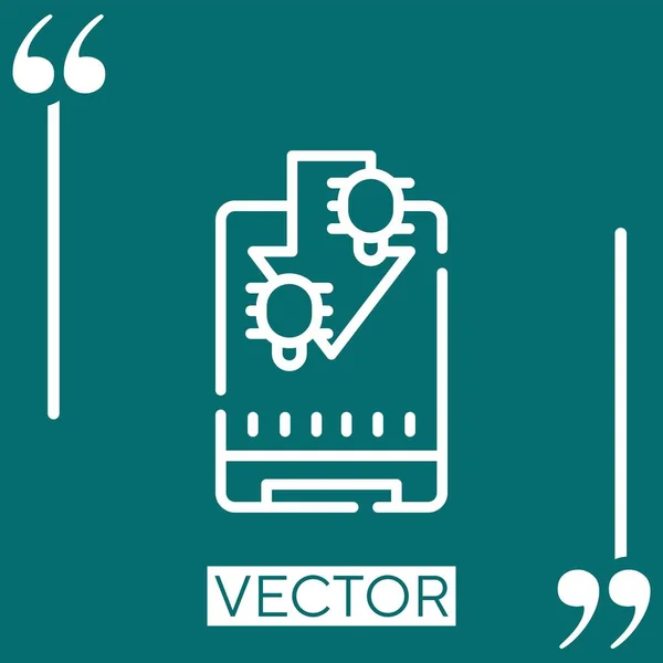 Icono Del Vector Del Disco Duro Icono Lineal Línea Acariciada — Vector de stock