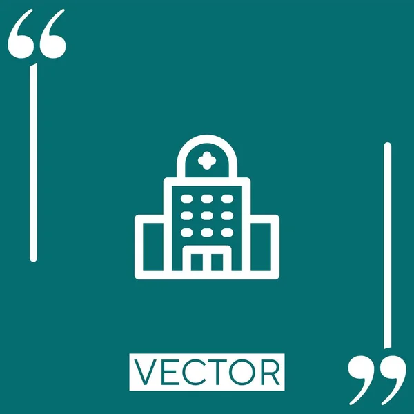 Krankenhaus Vektor Symbol Lineares Symbol Bearbeitbare Strichlinie — Stockvektor