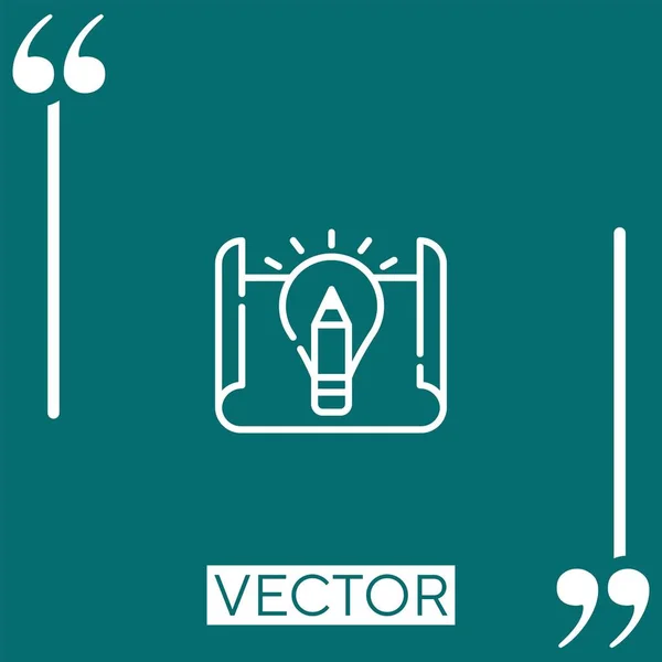 Idea Vector Icono Icono Lineal Línea Acariciada Editable — Vector de stock