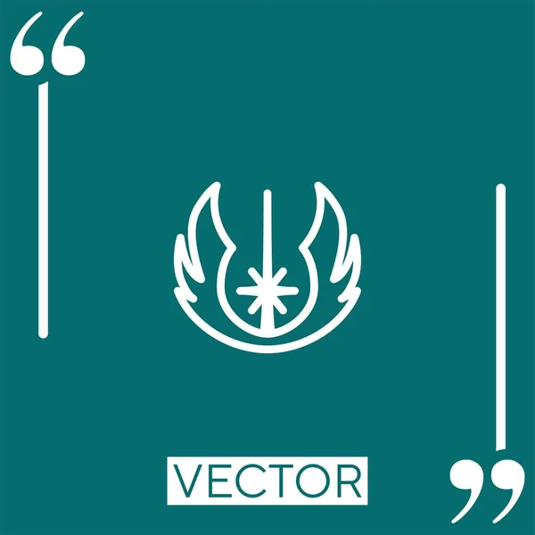 Jedi Vector Icon Icono Lineal Línea Acariciada Editable — Vector de stock