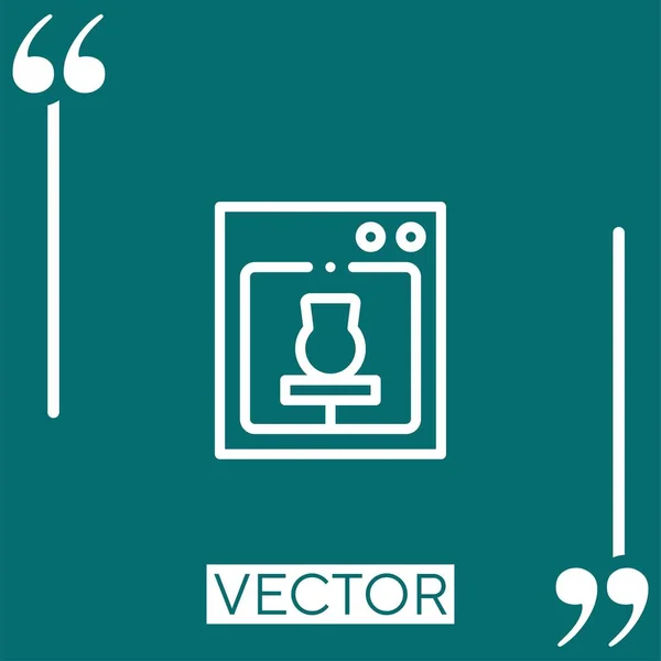 Horno Icono Vector Icono Lineal Línea Acariciada Editable — Vector de stock