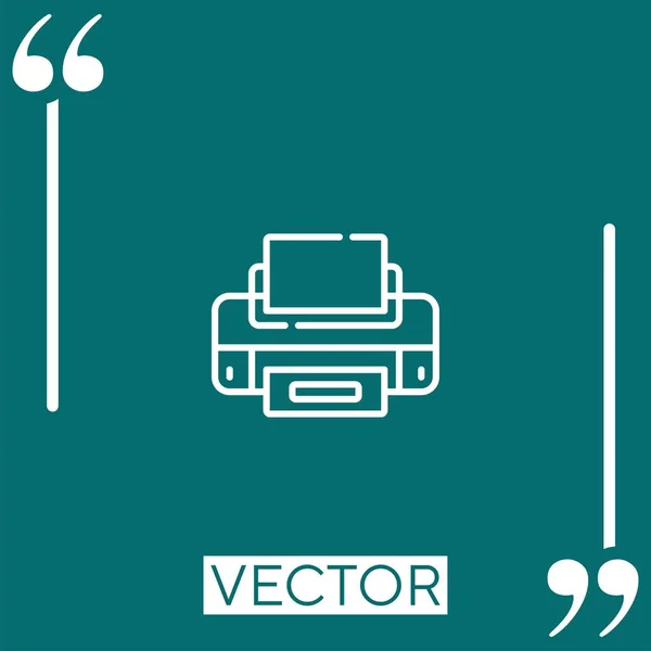 Icono Vector Impresora Icono Lineal Línea Acariciada Editable — Vector de stock