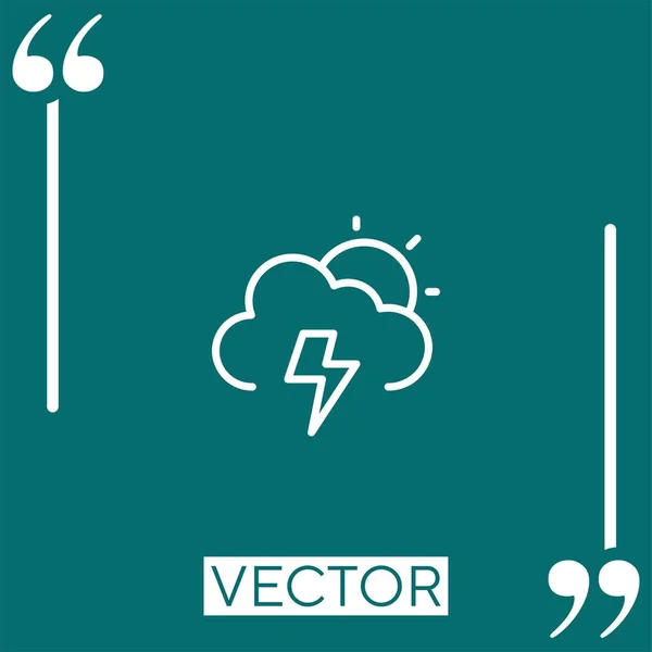 Ícone Vetor Tempestade Ícone Linear Linha Encadeada Editável — Vetor de Stock
