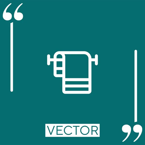 Ícone Vetor Toalha Ícone Linear Linha Encadeada Editável — Vetor de Stock