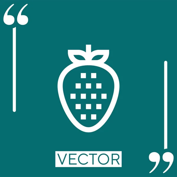 Fresa Vector Icono Icono Lineal Línea Acariciada Editable — Vector de stock