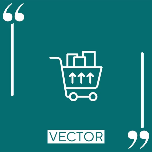 Trolley Vektorsymbol Lineares Symbol Bearbeitbare Strichlinie — Stockvektor