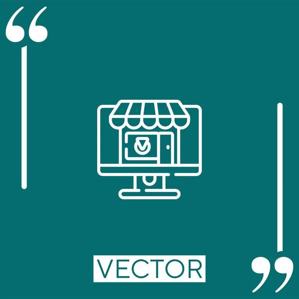 Ícone Web Vector Ícone Linear Linha Encadeada Editável — Vetor de Stock