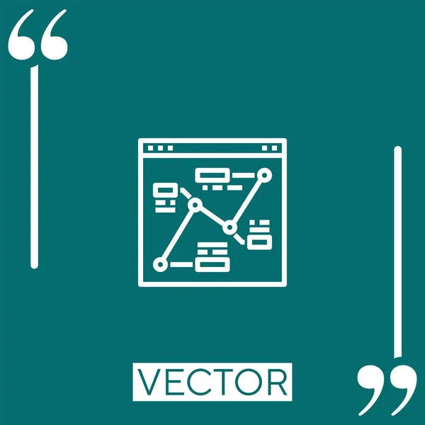 Website Vektorsymbol Lineares Symbol Bearbeitbare Strichlinie — Stockvektor