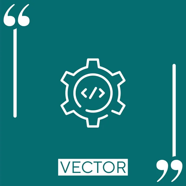 Icône Vectorielle Codage Icône Linéaire Ligne Caressée Modifiable — Image vectorielle