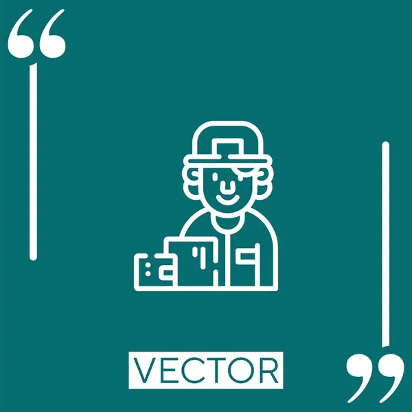 Courier Icône Vectorielle Icône Linéaire Ligne Caressée Modifiable — Image vectorielle