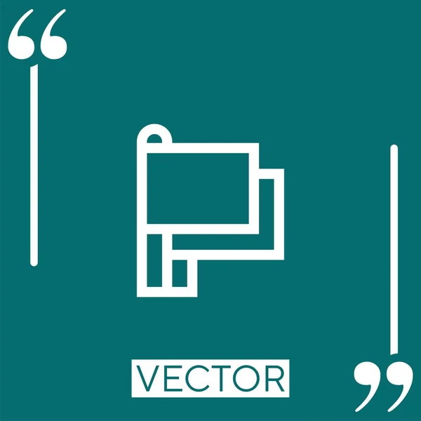 Ícone Vetor Bandeiras Ícone Linear Linha Encadeada Editável — Vetor de Stock