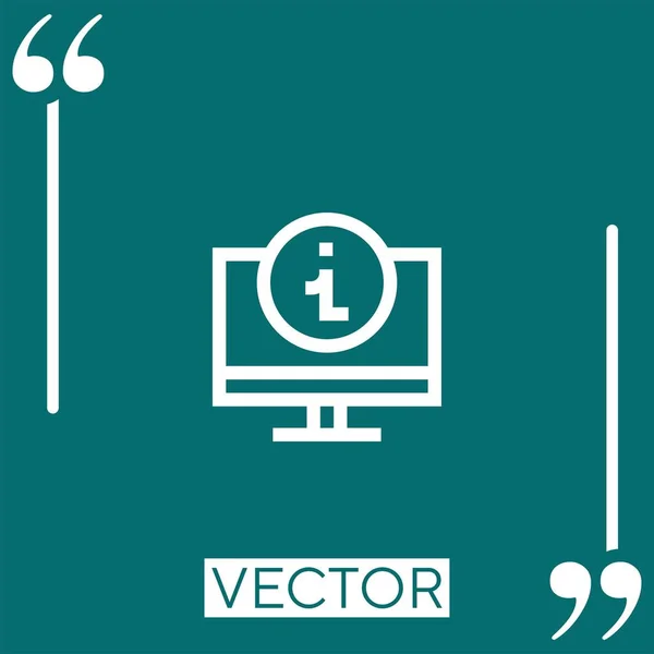 Information Icône Vectorielle Icône Linéaire Ligne Caressée Modifiable — Image vectorielle