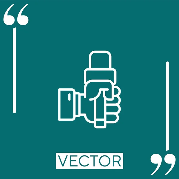 Entrevista Vector Icono Icono Lineal Línea Acariciada Editable — Vector de stock