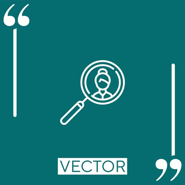 Job Search Vector Icon Icono Lineal Línea Acariciada Editable — Vector de stock