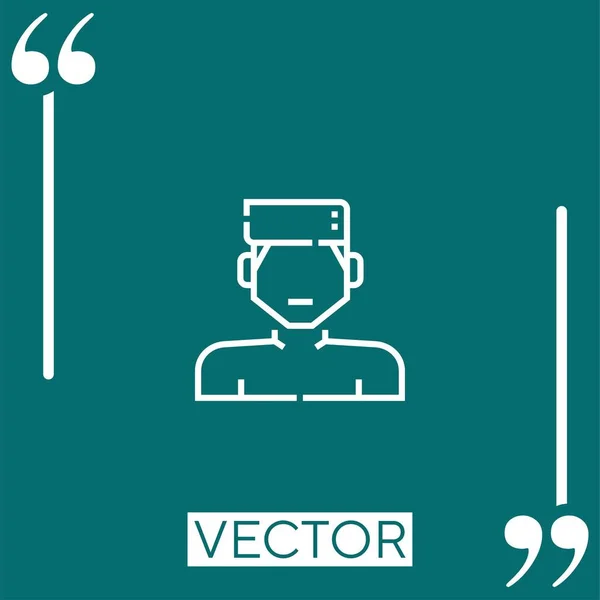 Homme Icône Vectorielle Icône Linéaire Ligne Caressée Modifiable — Image vectorielle