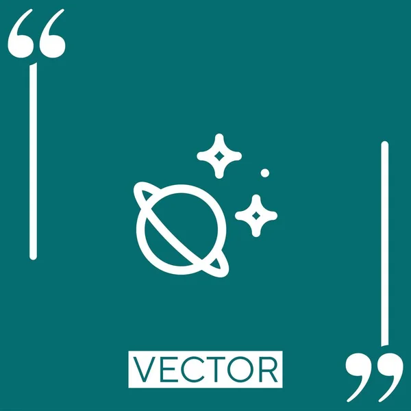 Planète Icône Vectorielle Icône Linéaire Ligne Caressée Modifiable — Image vectorielle