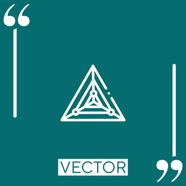 Pyramid Chart Vector Icon Linear Icon Editable Stroked Line — Stock Vector