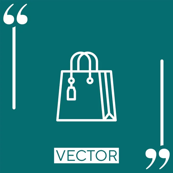 Shopping Bag Vector Icon Linear Icon Editable Stroked Line — Stock Vector