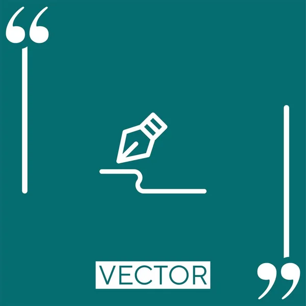 Icono Vector Firma Icono Lineal Línea Acariciada Editable — Archivo Imágenes Vectoriales