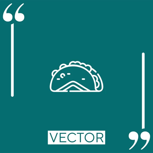 Taco Vektor Symbol Lineares Symbol Bearbeitbare Strichlinie — Stockvektor
