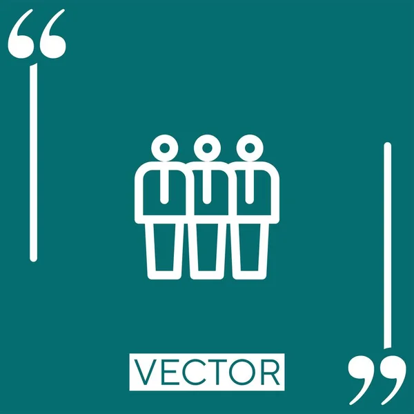 Team Vektor Symbol Lineares Symbol Bearbeitbare Strichlinie — Stockvektor