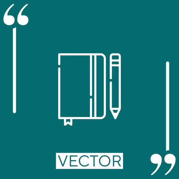 Agenda Vector Icon Icono Lineal Línea Acariciada Editable — Vector de stock