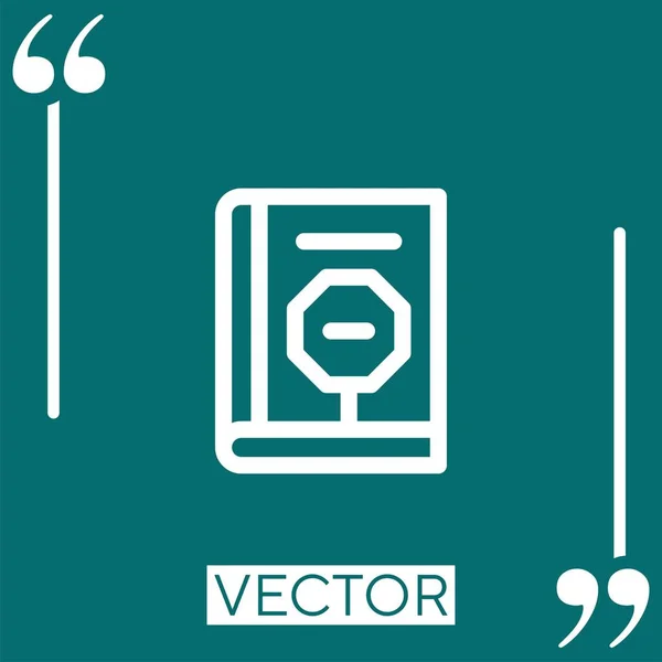 Book Vector Icon Icona Lineare Linea Tracciata Modificabile — Vettoriale Stock