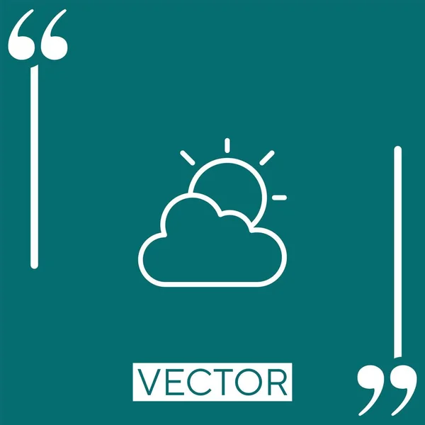Cloudy Vector Icon Icono Lineal Línea Acariciada Editable — Archivo Imágenes Vectoriales