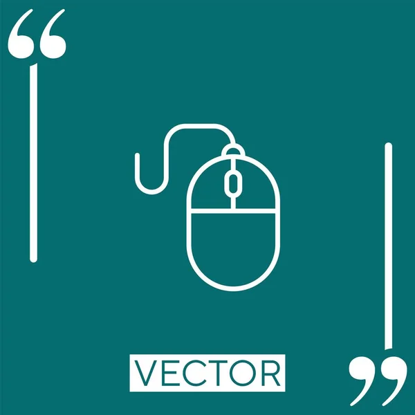 Icono Del Vector Del Ratón Ordenador Icono Lineal Línea Acariciada — Vector de stock