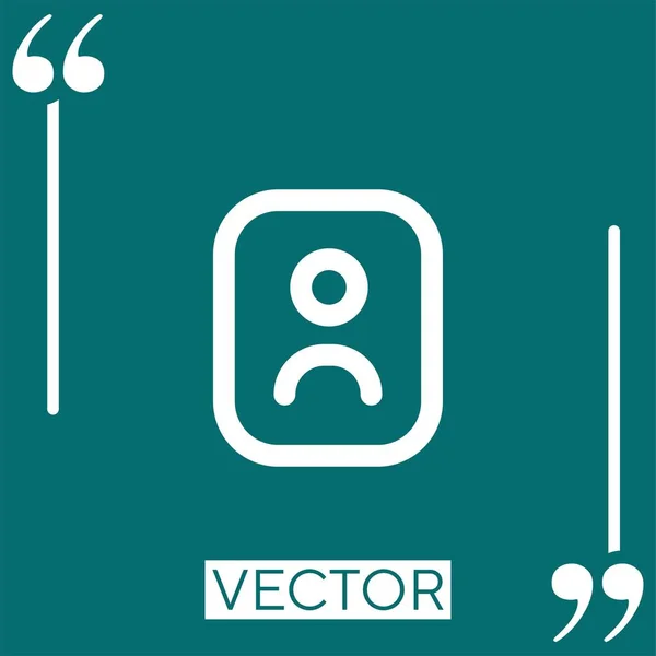 Ícone Vetor Livro Contato Ícone Linear Linha Encadeada Editável — Vetor de Stock