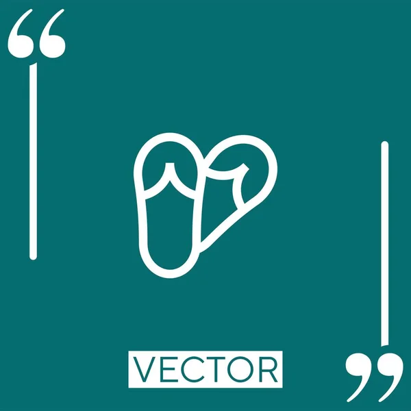 Flip Flops Vektorsymbol Lineares Symbol Bearbeitbare Strichlinie — Stockvektor