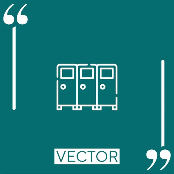 Locker Vector Icon Icono Lineal Línea Acariciada Editable — Vector de stock