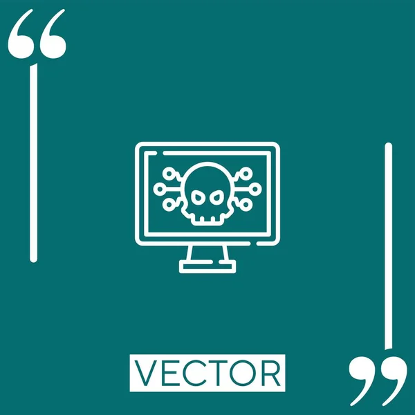 Ícone Vetor Malware Ícone Linear Linha Encadeada Editável — Vetor de Stock