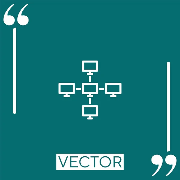 Icône Vectorielle Réseau Icône Linéaire Ligne Caressée Modifiable — Image vectorielle