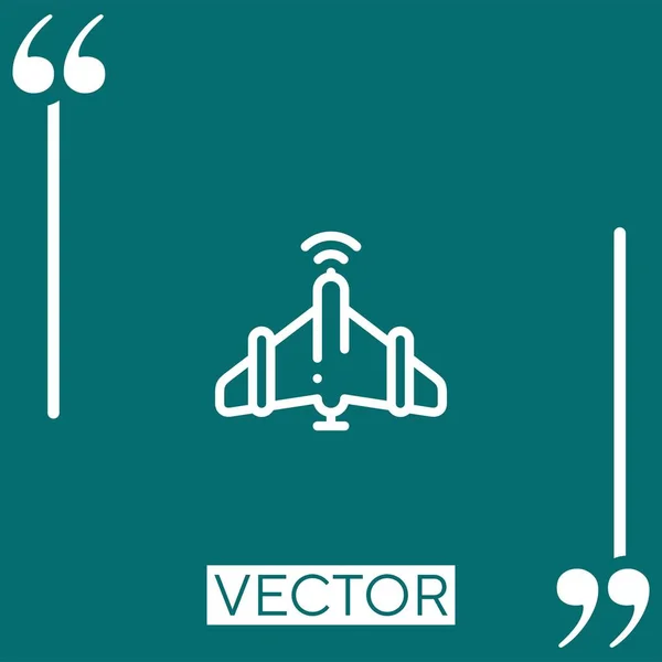 Plane Vector Icon Linear Icon Editable Stroked Line — Stock Vector