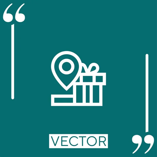 Shopping Store Vector Icon Ícone Linear Linha Encadeada Editável — Vetor de Stock