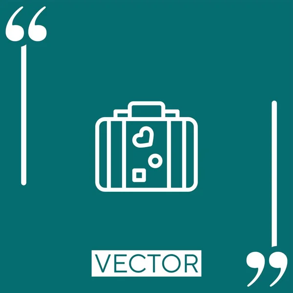Viaje Caso Vector Icono Icono Lineal Línea Acariciada Editable — Vector de stock