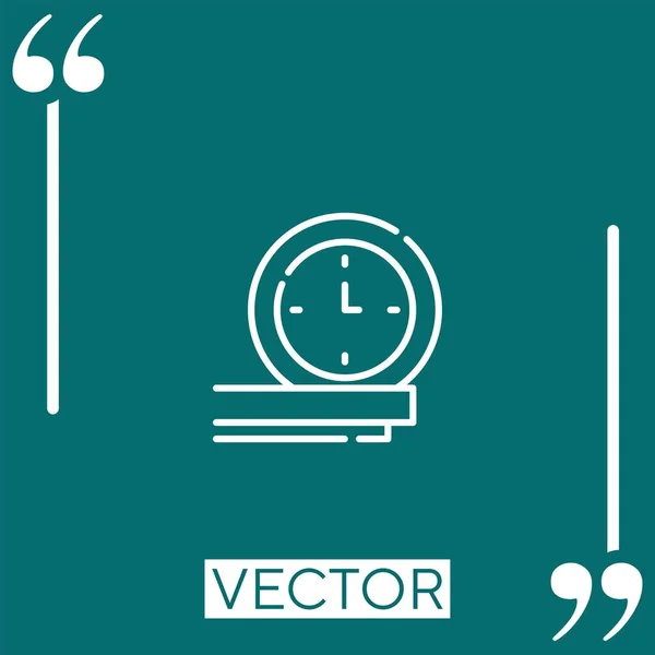 Reloj Pared Icono Vectorial Icono Lineal Línea Acariciada Editable — Vector de stock