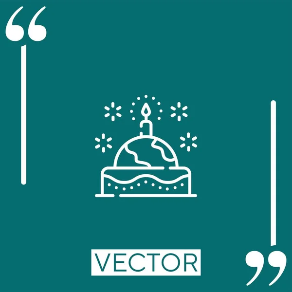 Ícone Vetor Aniversário Ícone Linear Linha Encadeada Editável — Vetor de Stock