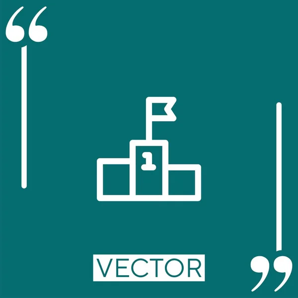 Ícone Vetor Pódio Ícone Linear Linha Encadeada Editável — Vetor de Stock