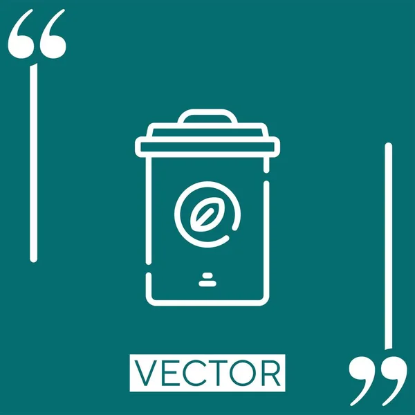 Basura Bin Vector Icono Icono Lineal Línea Acariciada Editable — Vector de stock