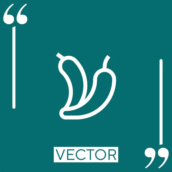 Chili Vektorsymbol Lineares Symbol Bearbeitbare Strichlinie — Stockvektor