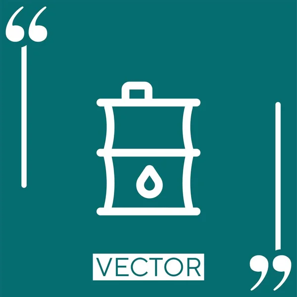Icono Del Vector Barril Petróleo Icono Lineal Línea Acariciada Editable — Vector de stock
