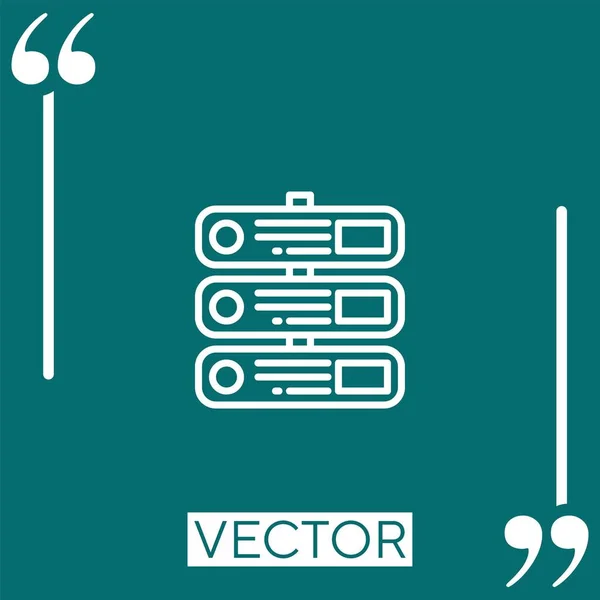 Icône Vectorielle Serveur Icône Linéaire Ligne Caressée Modifiable — Image vectorielle